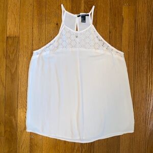 Forever 21 Cream and Floral Crochet Top